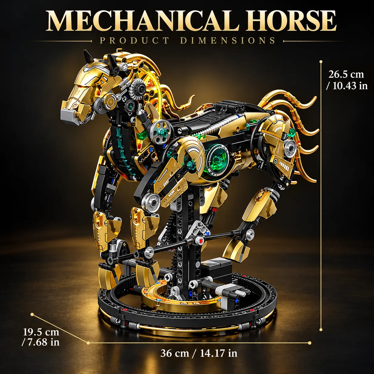 Mechanical Horse Building Set – 1,055-Piece STEM Animal Model for Play & Display