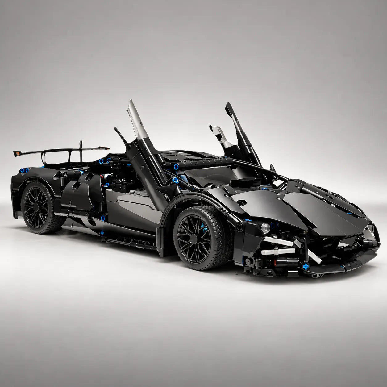 1:14 Black Sports Car Building Blocks Set 1000PCS+, Suitable for 14+, Educational Assembled Model, Home Decoration & Gift