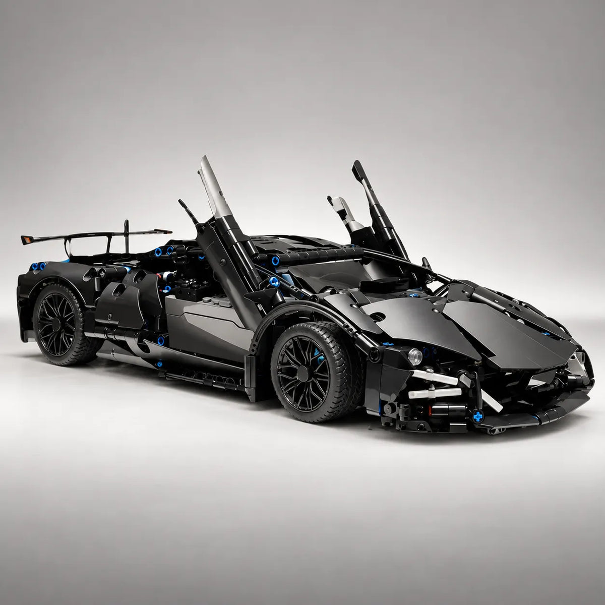1:14 Black Sports Car Building Blocks Set 1000PCS+, Suitable for 14+, Educational Assembled Model, Home Decoration & Gift
