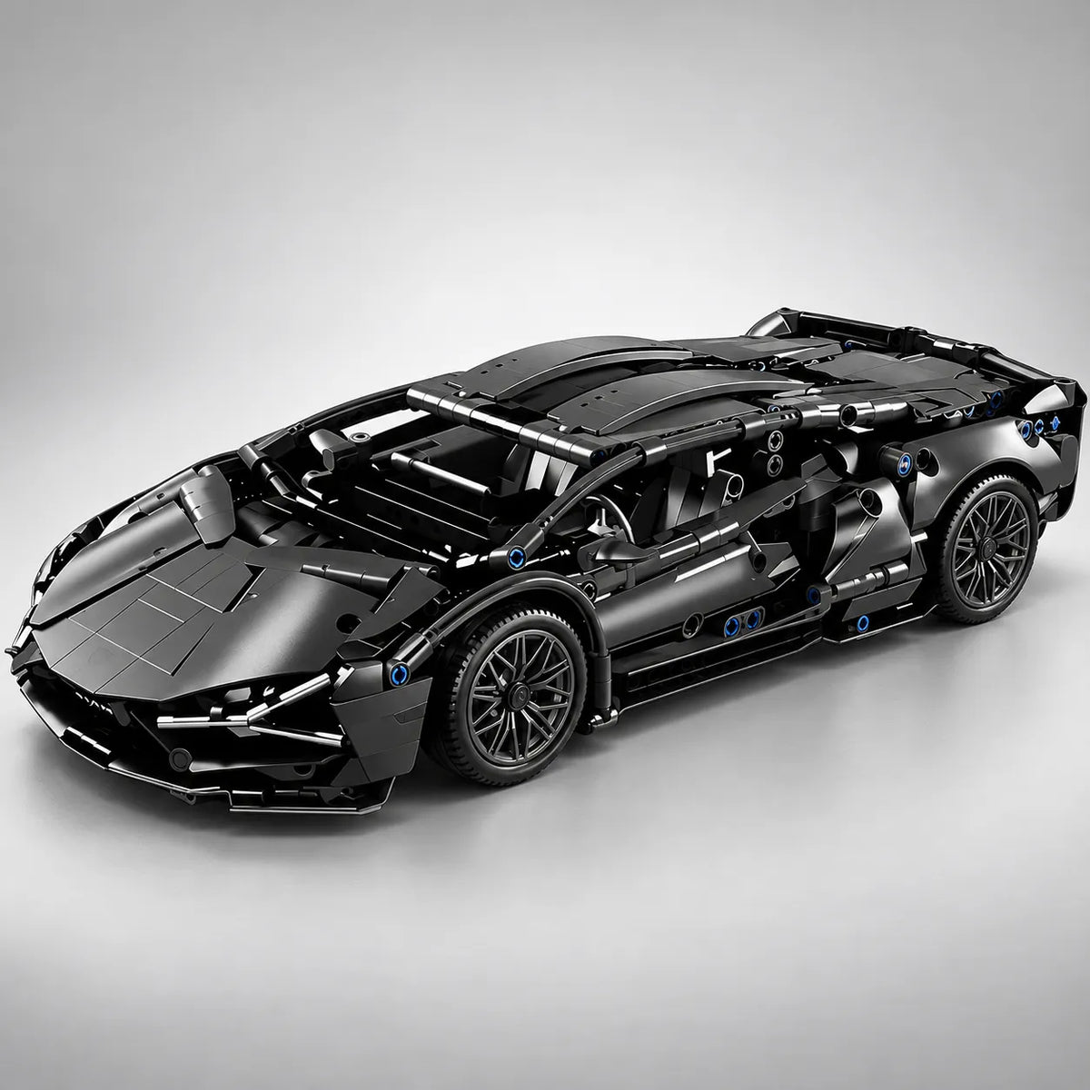 1:14 Black Sports Car Building Blocks Set 1000PCS+, Suitable for 14+, Educational Assembled Model, Home Decoration & Gift