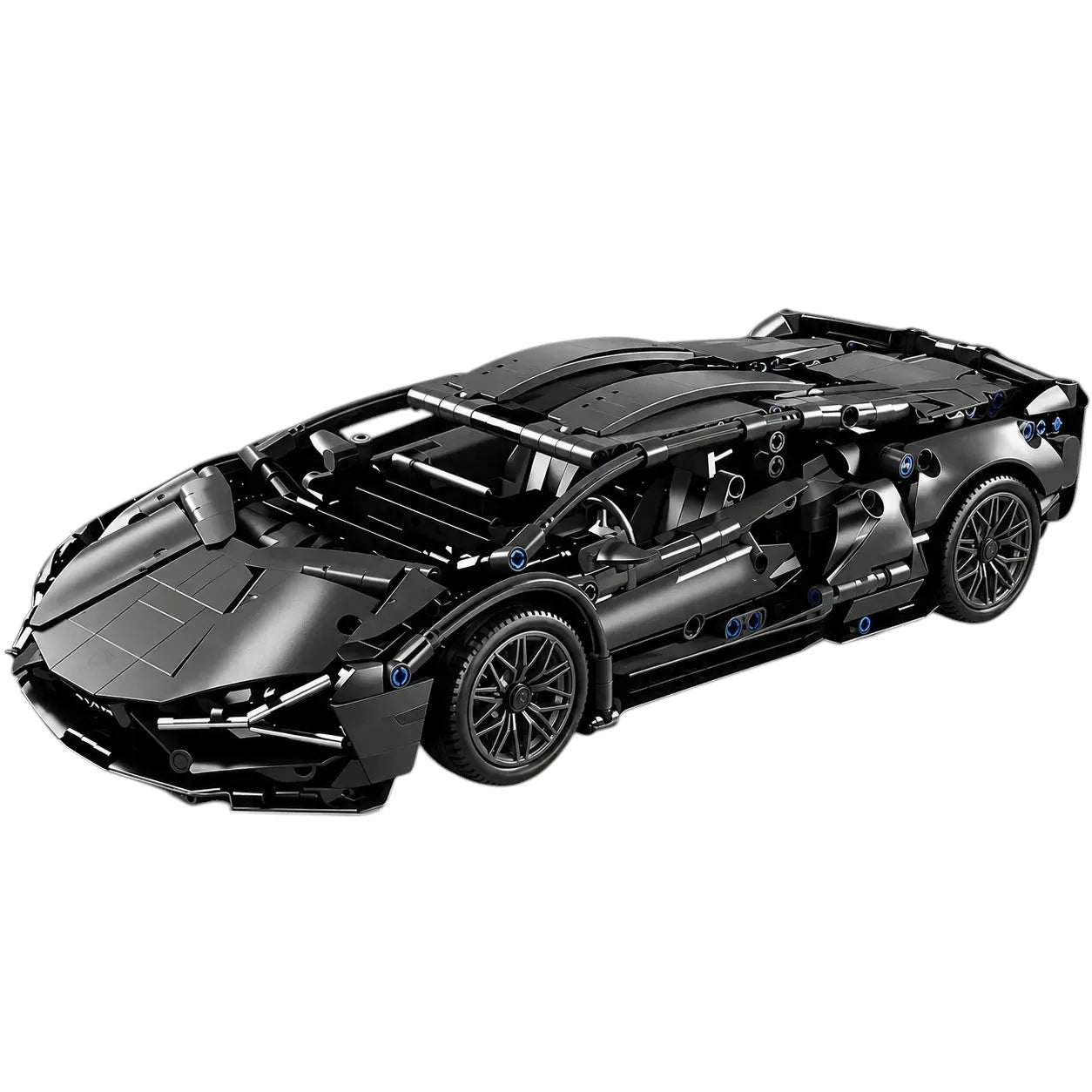 1:14 Black Sports Car Building Blocks Set 1000PCS+, Suitable for 14+, Educational Assembled Model, Home Decoration & Gift
