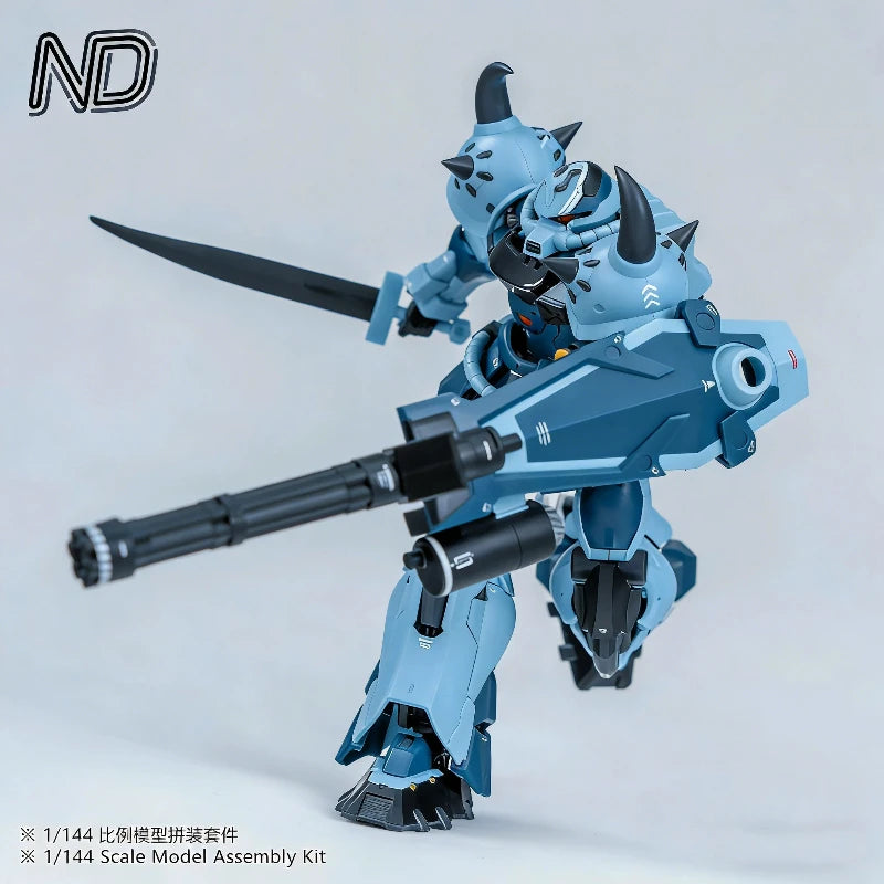 1/144 Scale Blue Combat Mecha Assembly Model Kit Action Figure with Water Decals