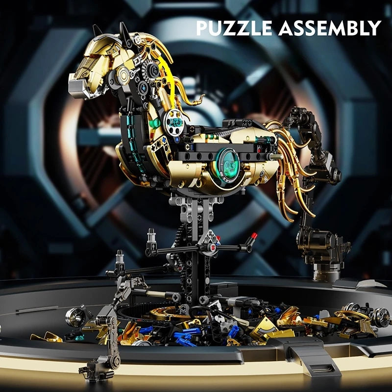 Mechanical Horse Building Set – 1,055-Piece STEM Animal Model for Play & Display