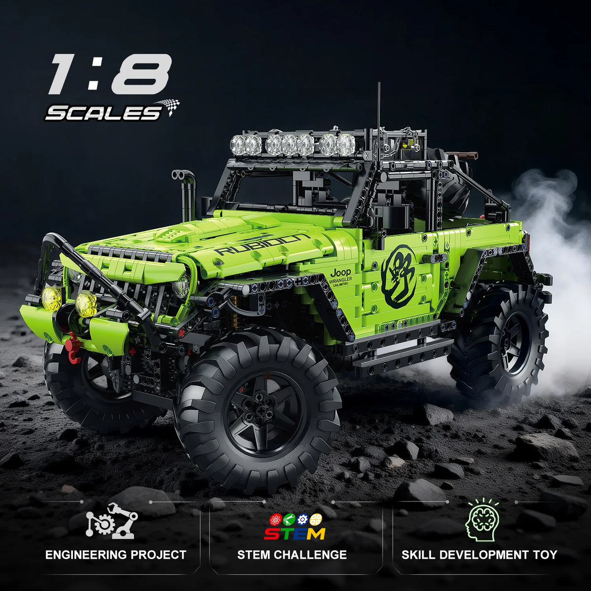 2357PCS 1:8 MOC Technical Heavy Duty Off-Road Racing Trucks Car Building Blocks 4x4 DIY Assembly Vehicle STEM Toy Gift