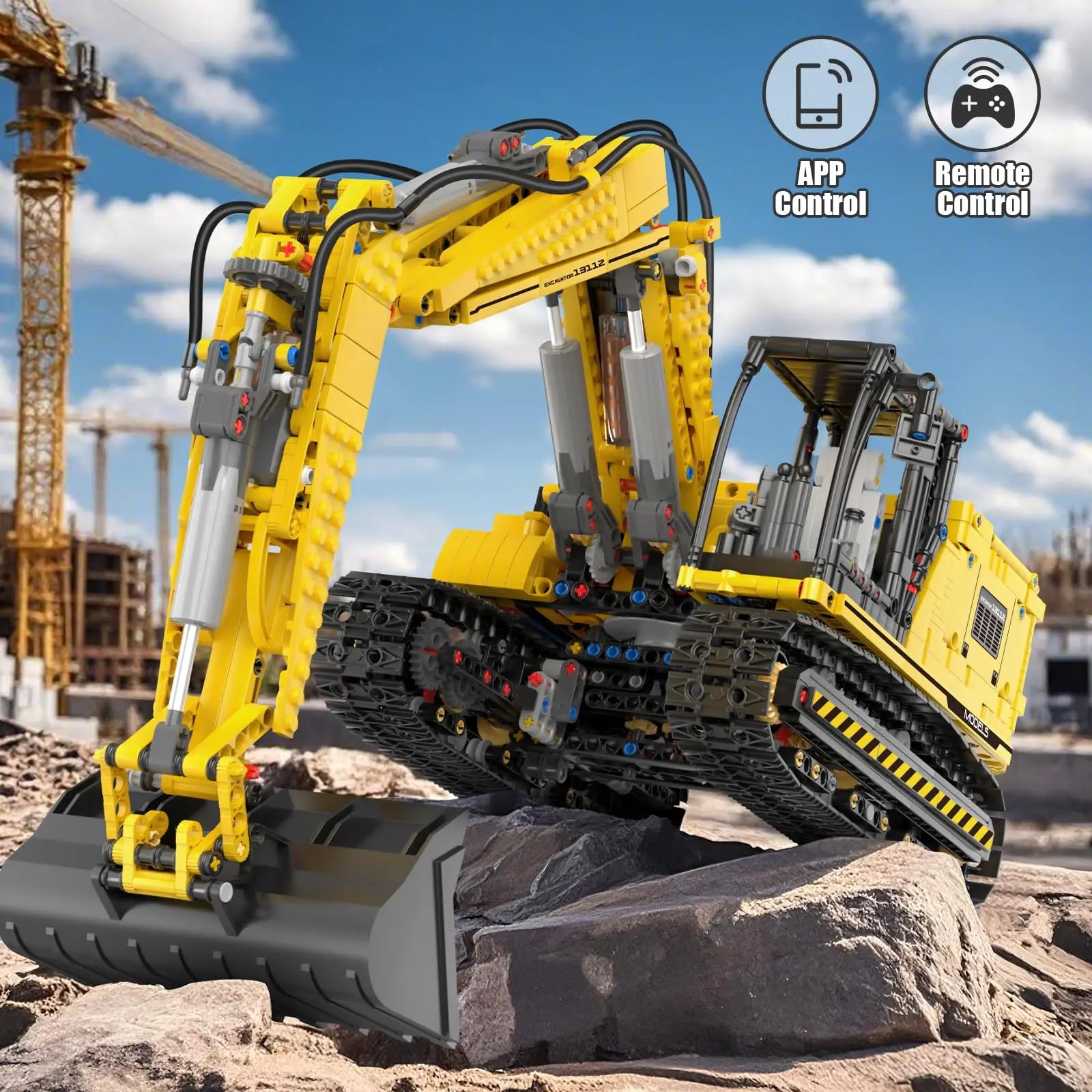 Motorized Excavator Building Blocks – APP Remote Control Model – DreamBrix