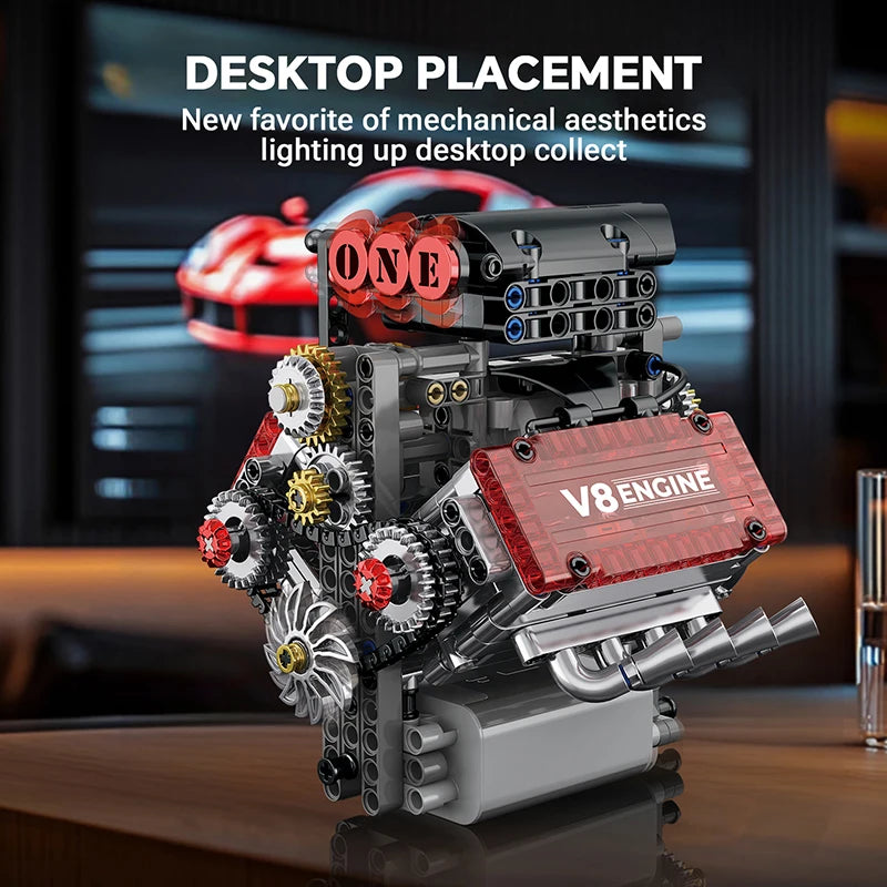 Build Your Own Motorized V8 Engine – DIY Building Set for Car Enthusiasts