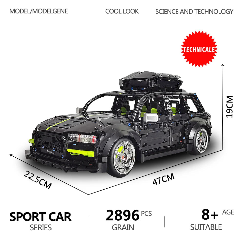 1:10 Technical Sport Wagon Building Block Model – MOC Assembly Set for Display