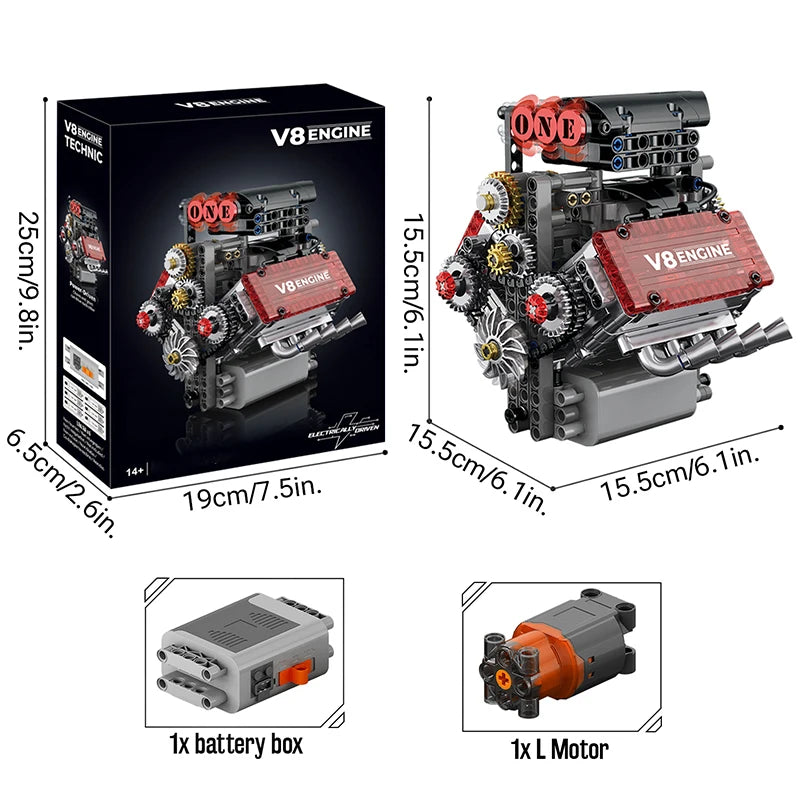 Build Your Own Motorized V8 Engine – DIY Building Set for Car Enthusiasts