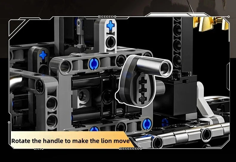 Mechanical Lion Building Blocks – Movable Parts DIY Model Kit