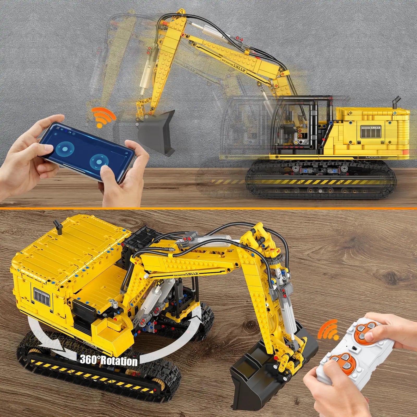 Motorized Excavator Building Blocks – APP Remote Control Model – DreamBrix