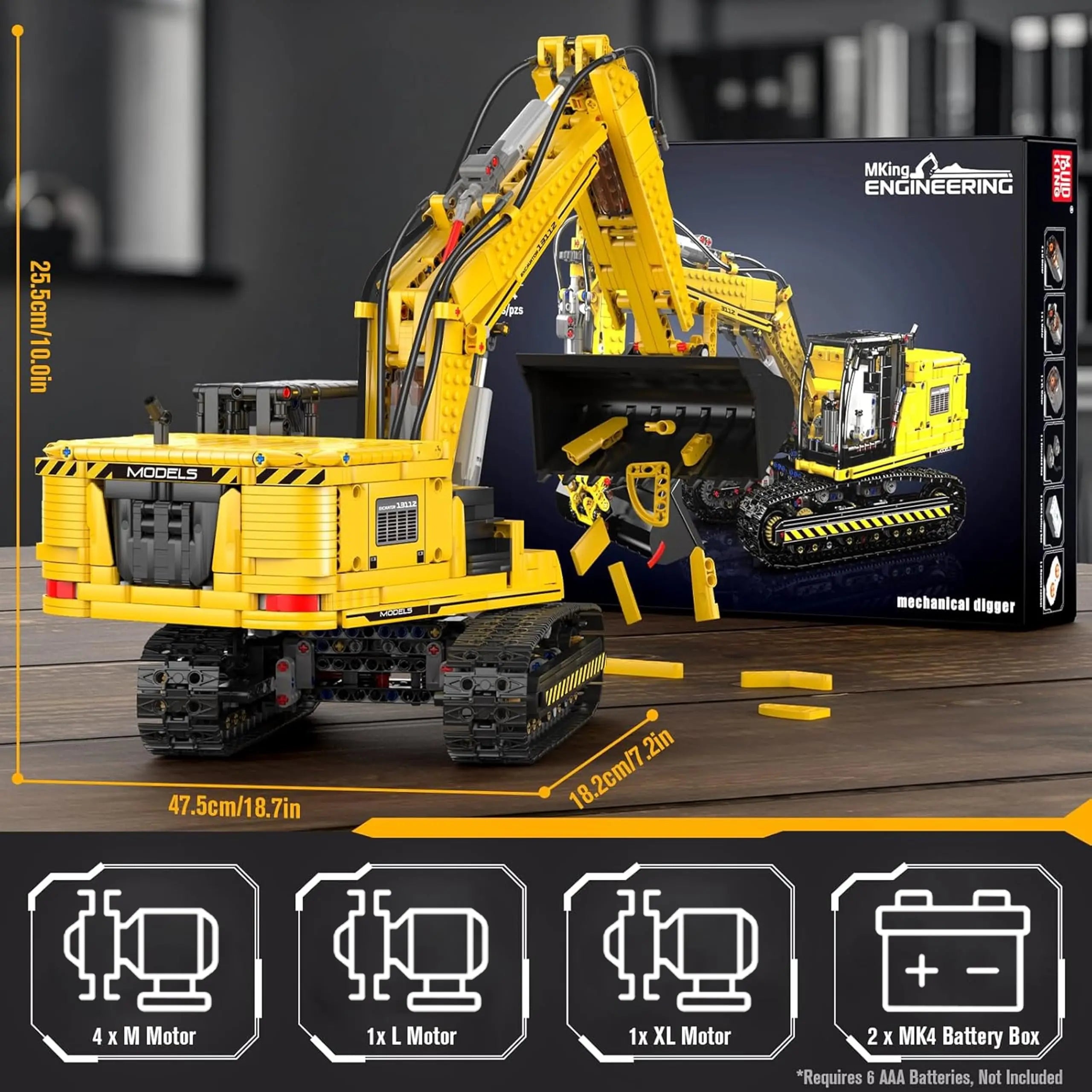 Motorized Excavator Building Blocks – APP Remote Control Model – DreamBrix