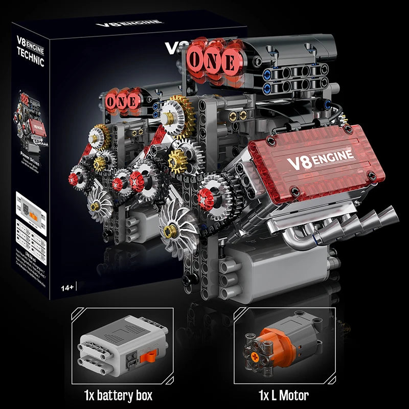 Build Your Own Motorized V8 Engine – DIY Building Set for Car Enthusiasts