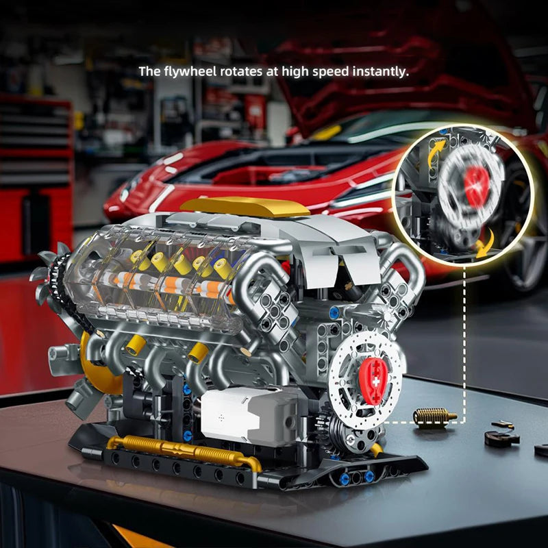 Technical V8 Engine Building Block Model – Mechanical Assembly Set for Display