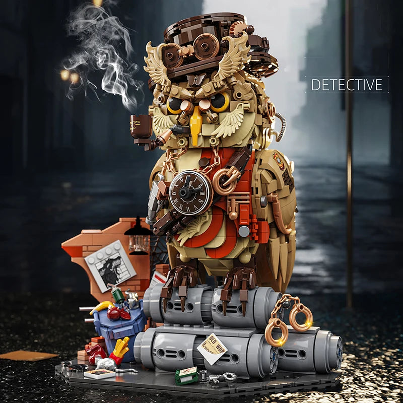 Owl Detective Building Set – Magical Animal Model with 1,200+ Pieces for Kids & Adults