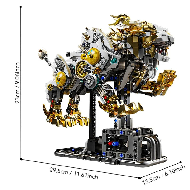 Mechanical Lion Building Blocks – Movable Parts DIY Model Kit