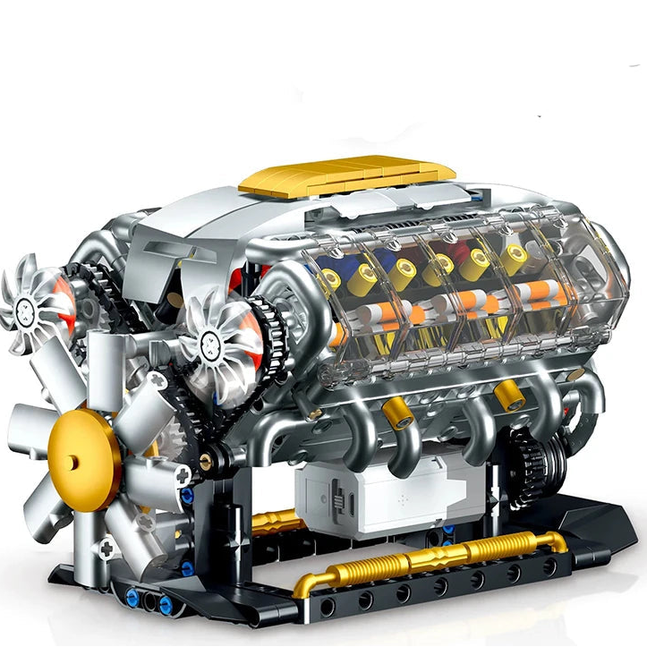 Technical V8 Engine Building Block Model – Mechanical Assembly Set for Display