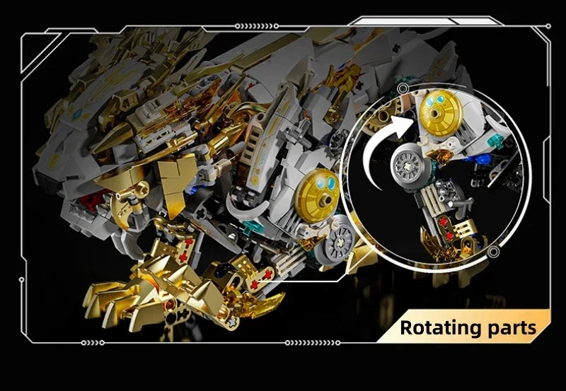 Mechanical Lion Building Blocks – Movable Parts DIY Model Kit