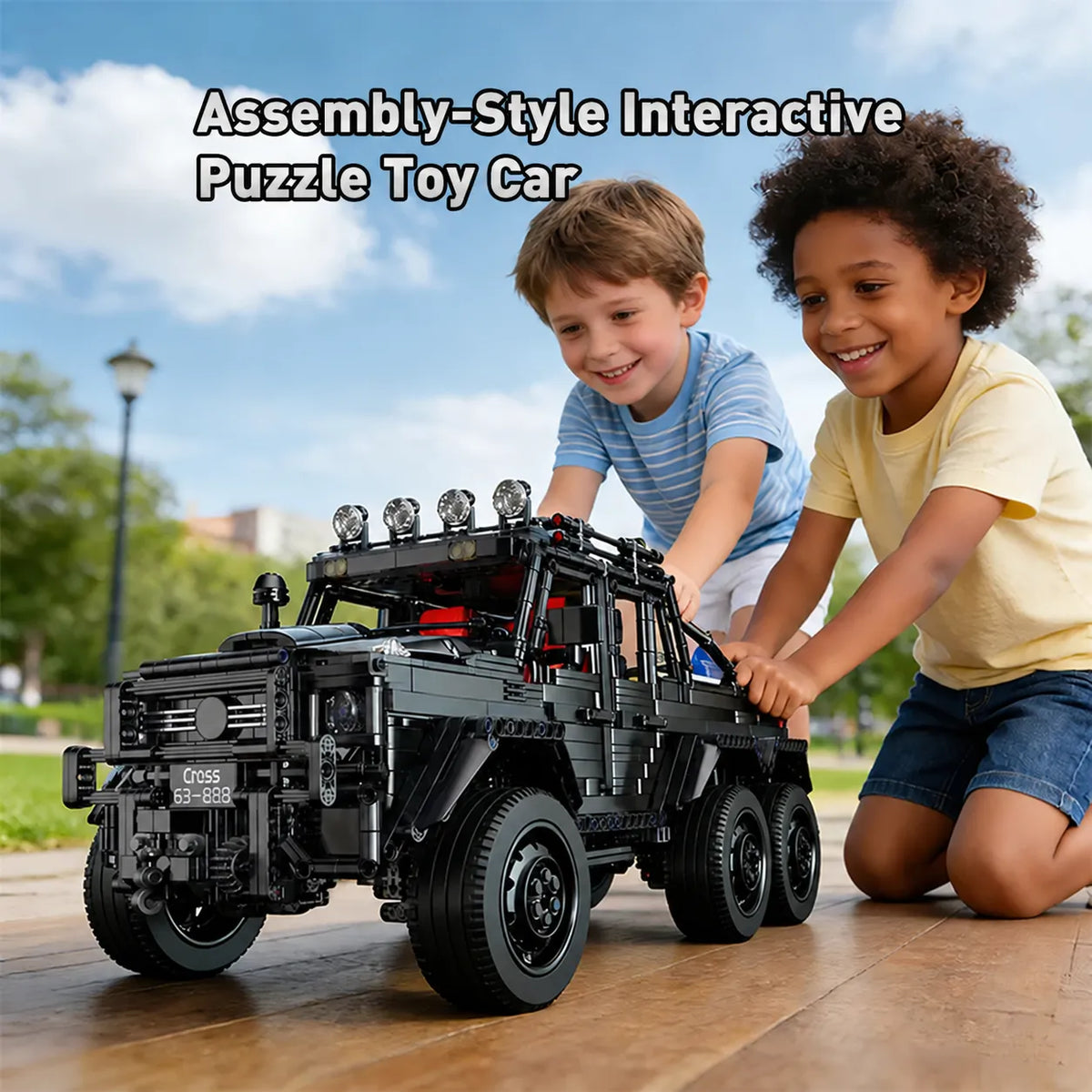 3224pcs 6x6 Black Off-Road Truck Building Blocks Set 1:8 Pickup Truck Car Construction Kit DIY Bricks Toy Gift for Adults Teen