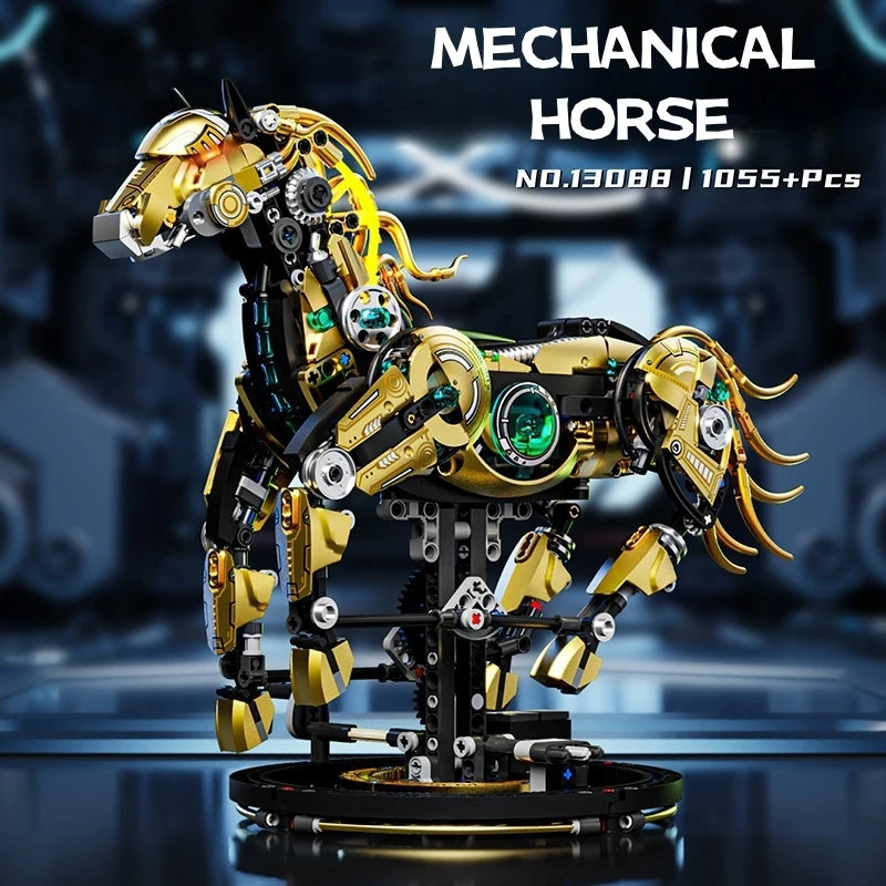Mechanical Horse Building Set – 1,055-Piece STEM Animal Model for Play & Display