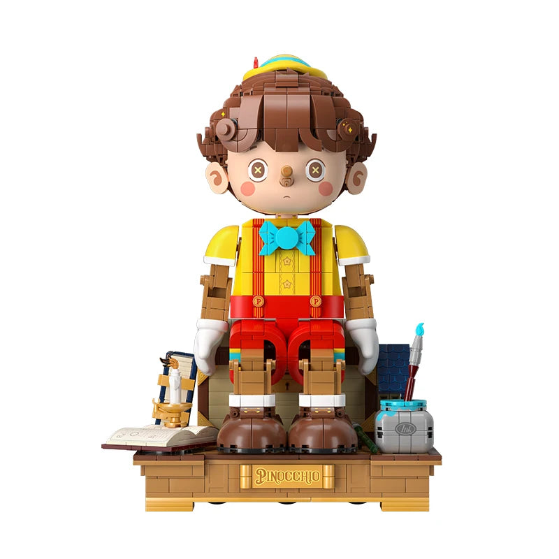 Pinocchio Building Blocks Classic Fairy Tale Long Nose Doll Puppet Model Bricks Desktop Deco Educational DIY Toys Gift