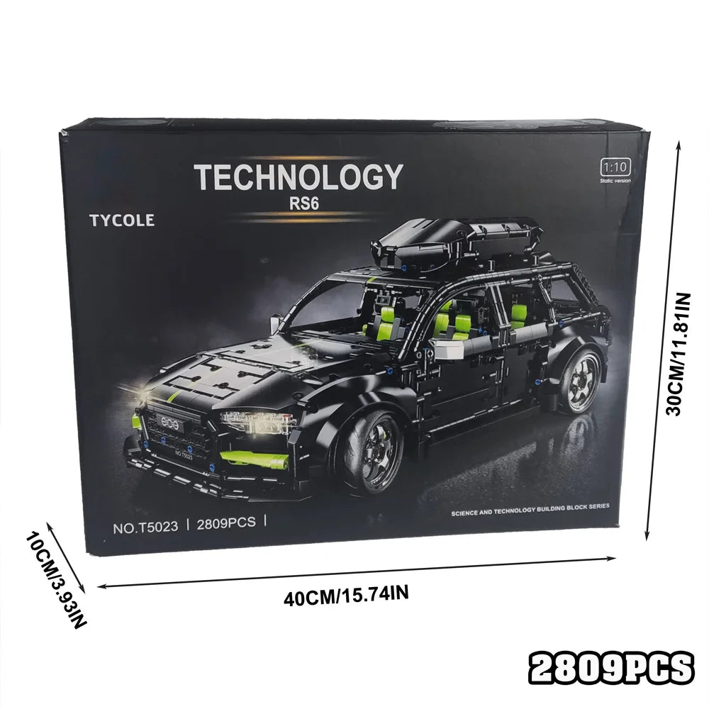1:10 Technical Sport Wagon Building Block Model – MOC Assembly Set for Display