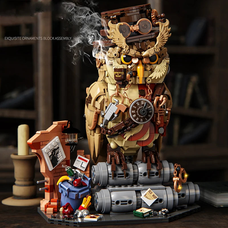 Owl Detective Building Set – Magical Animal Model with 1,200+ Pieces for Kids & Adults