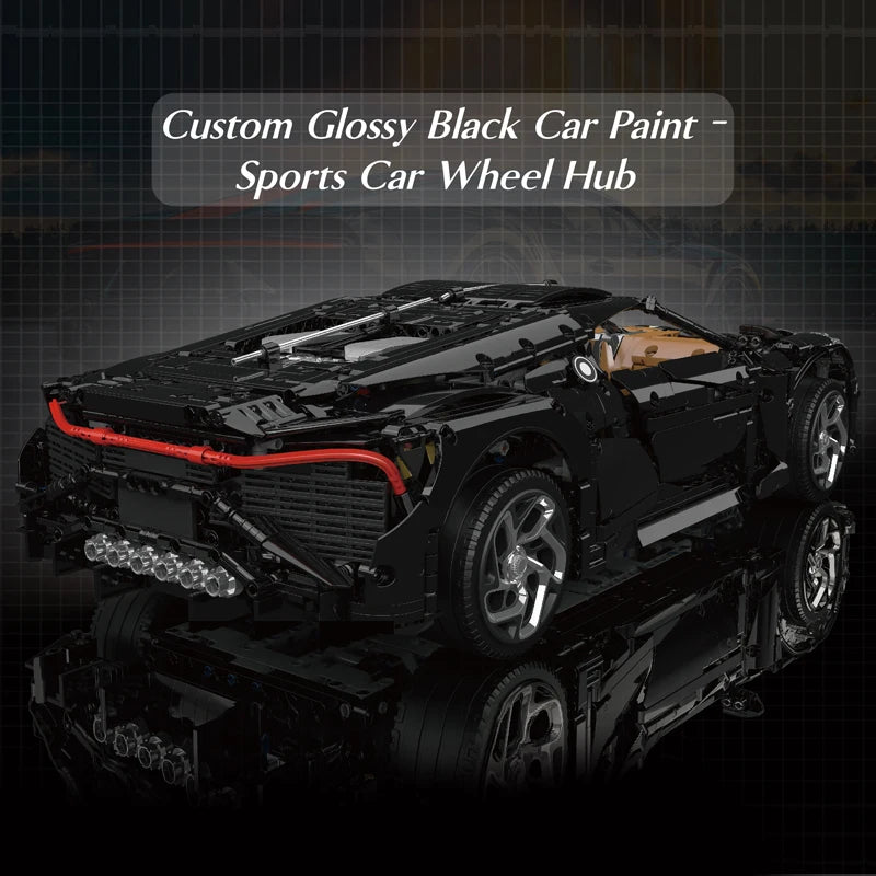 4688+PCS Technical Car Toys The MOC Black La Voiture Noire Building Block Assembly Sport Car Brick Kids Christmas Gift