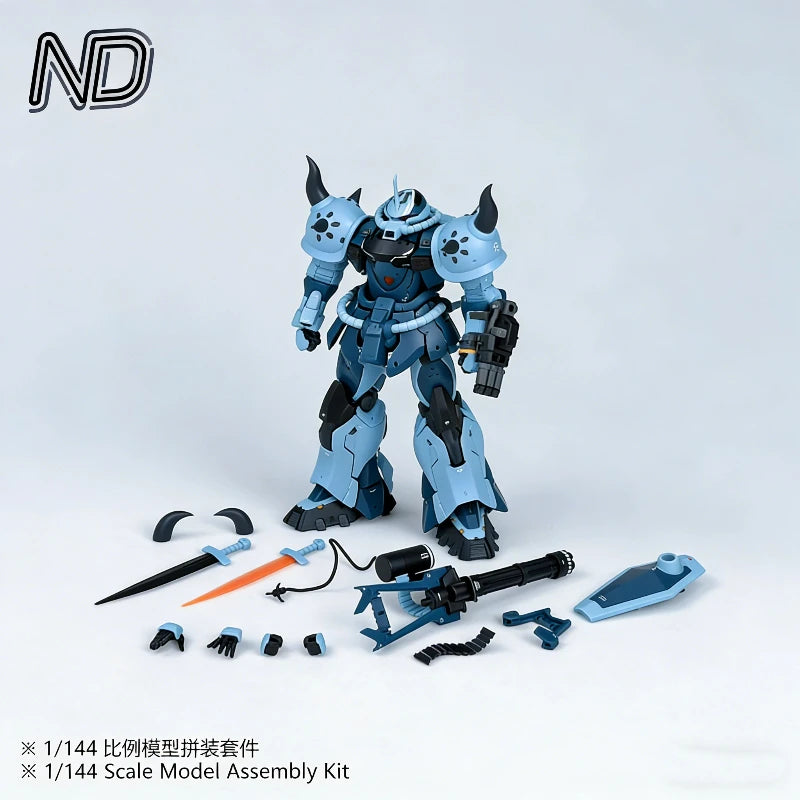 1/144 Scale Blue Combat Mecha Assembly Model Kit Action Figure with Water Decals