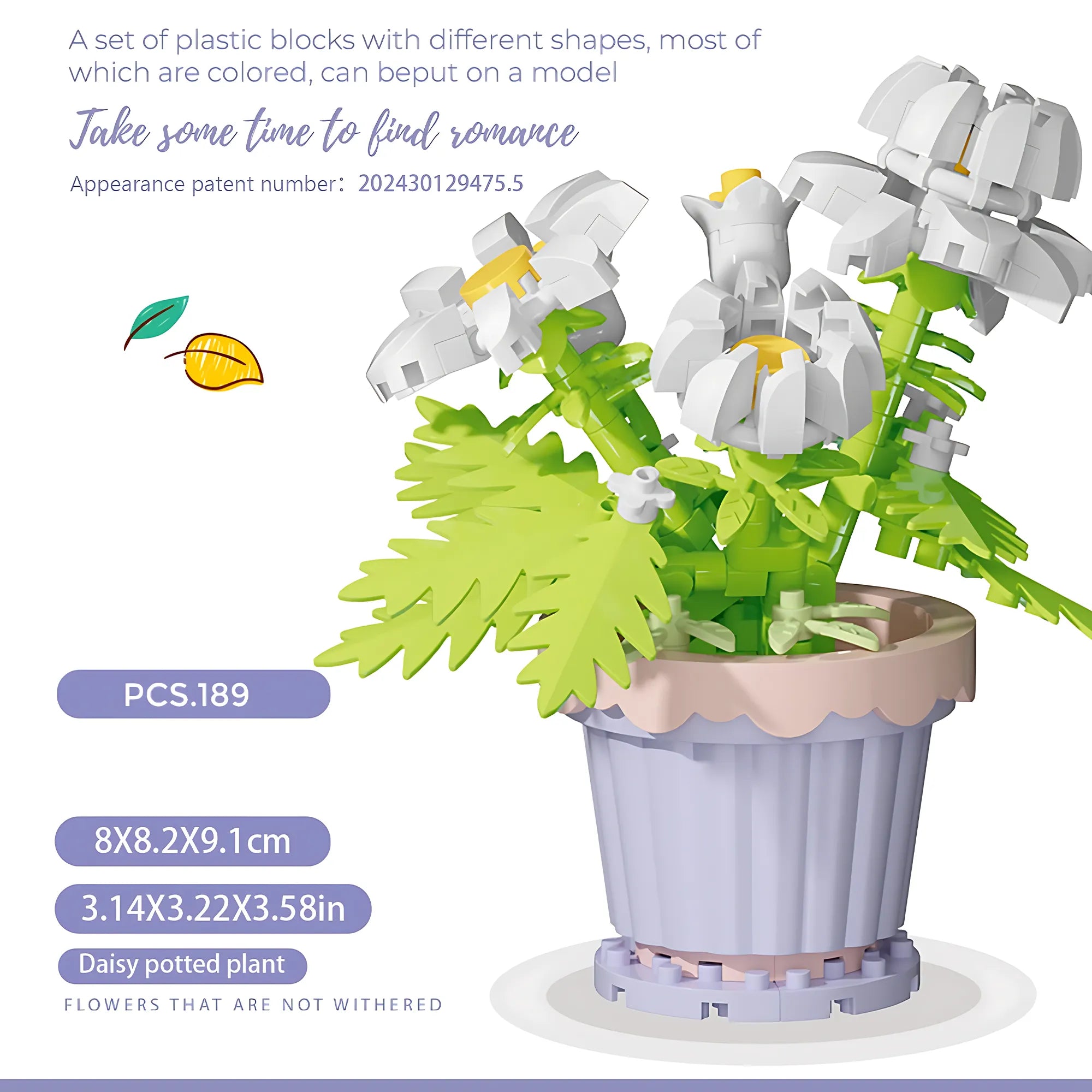 Mini Building Block Potted Flower – Micro Plant Assembly Toy Gift Model 050