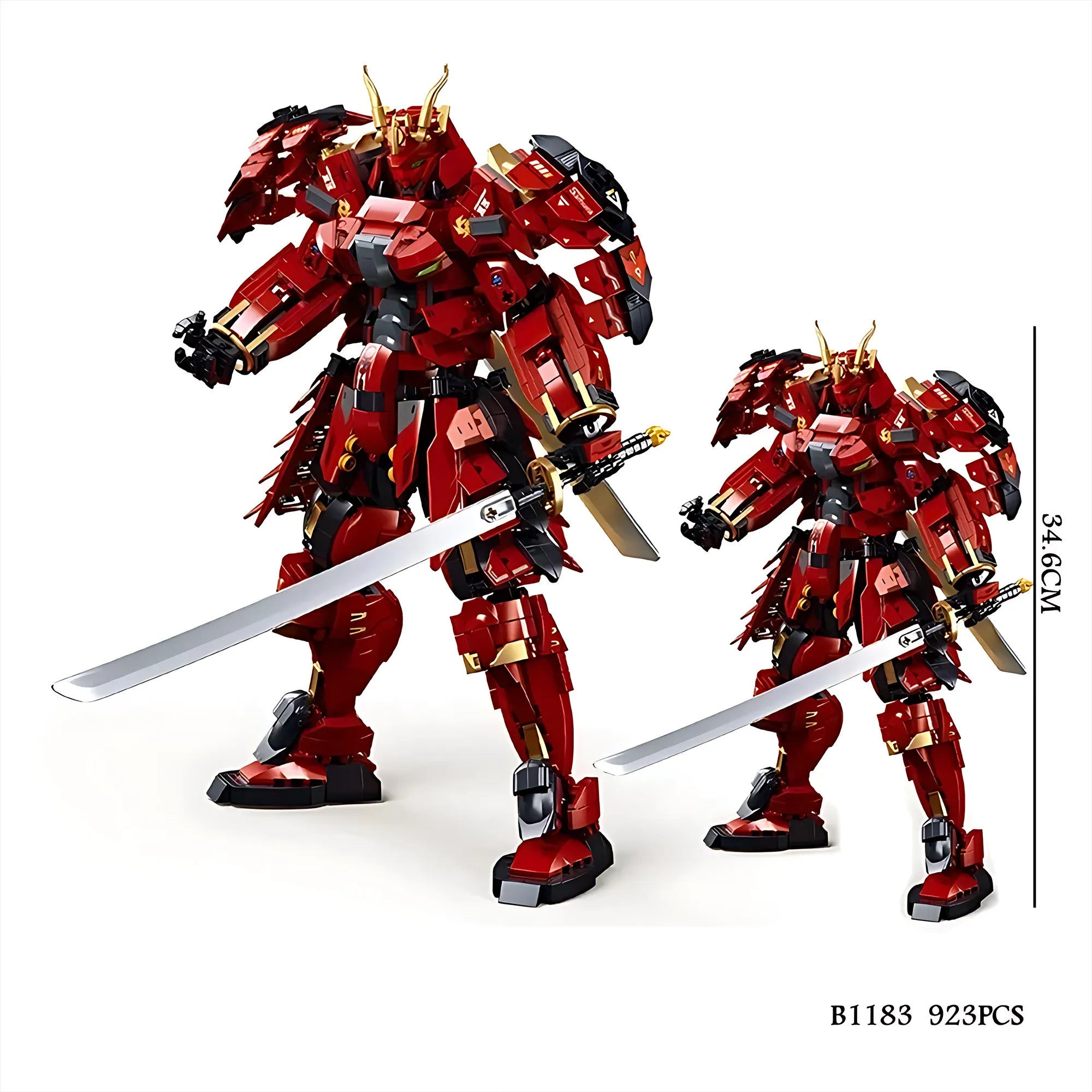 923PCS Flame War Warrior Mecha Building Blocks Mech Figure Model Bricks Desktop Decoration Display DIY Toy For Boys Gifts