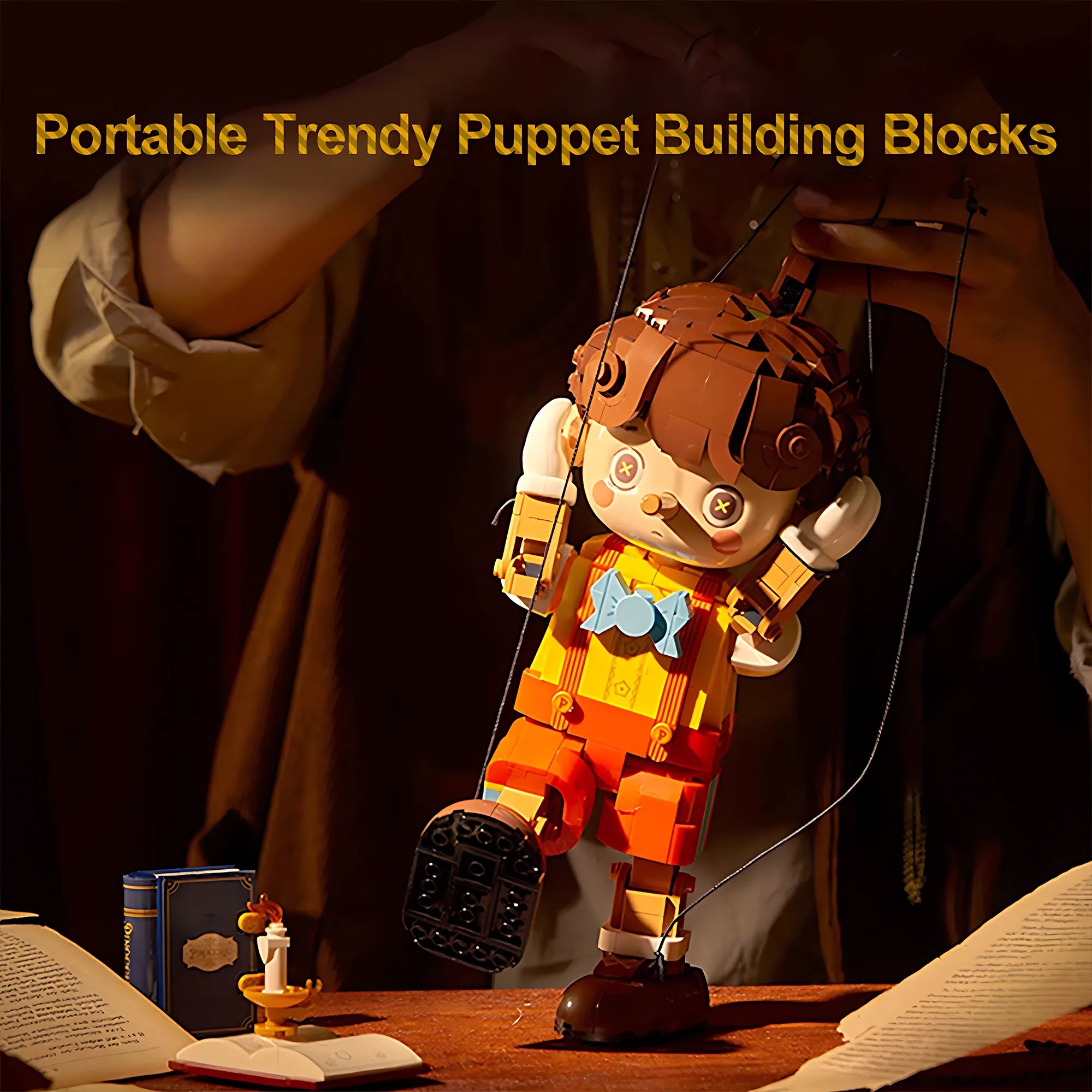 Pinocchio Building Blocks Classic Fairy Tale Long Nose Doll Puppet Model Bricks Desktop Deco Educational DIY Toys Gift