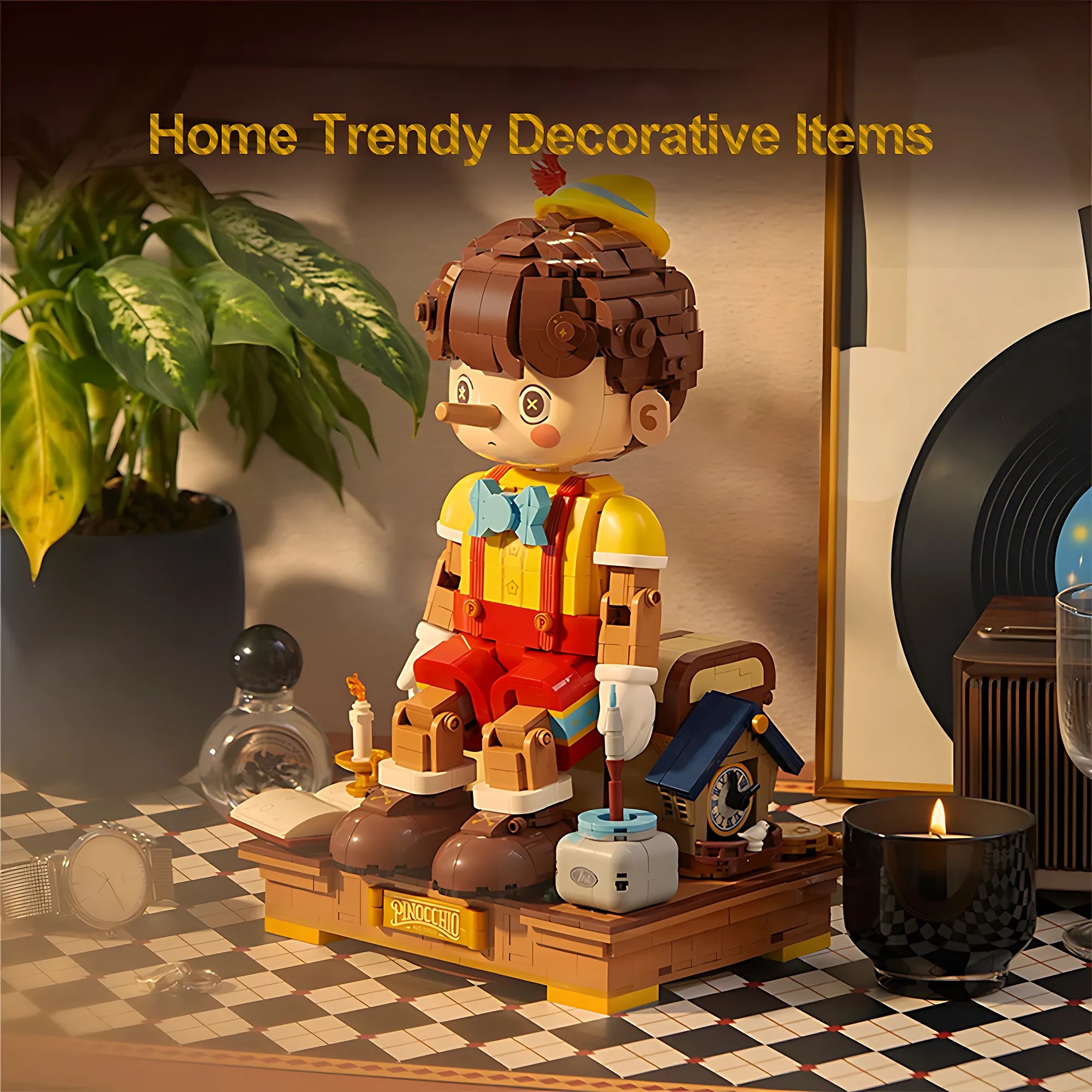 Pinocchio Building Blocks Classic Fairy Tale Long Nose Doll Puppet Model Bricks Desktop Deco Educational DIY Toys Gift