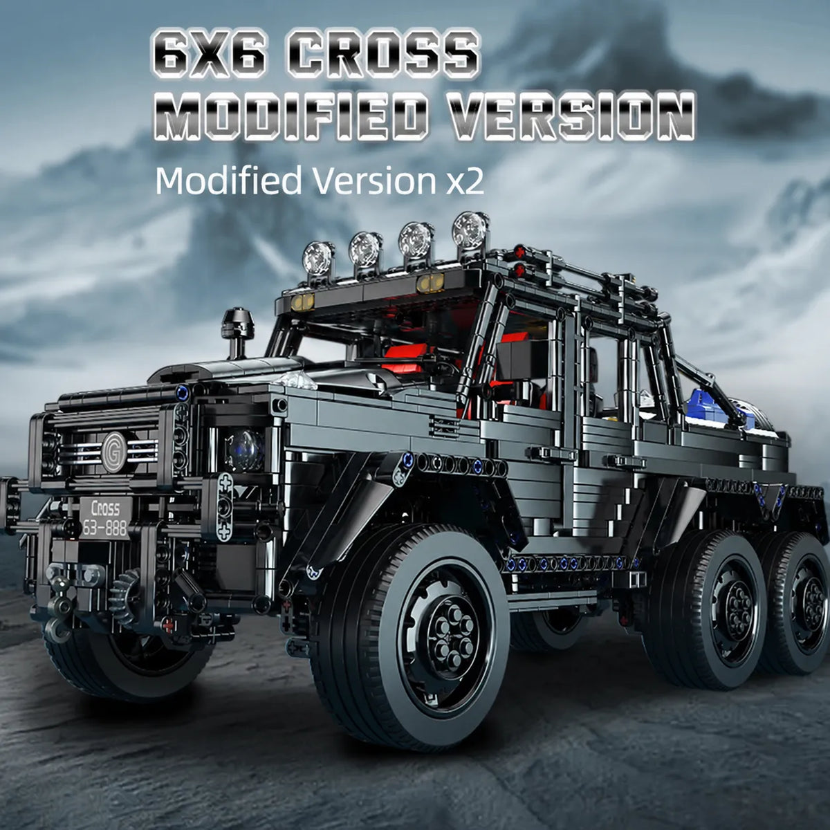 3224pcs 6x6 Black Off-Road Truck Building Blocks Set 1:8 Pickup Truck Car Construction Kit DIY Bricks Toy Gift for Adults Teen