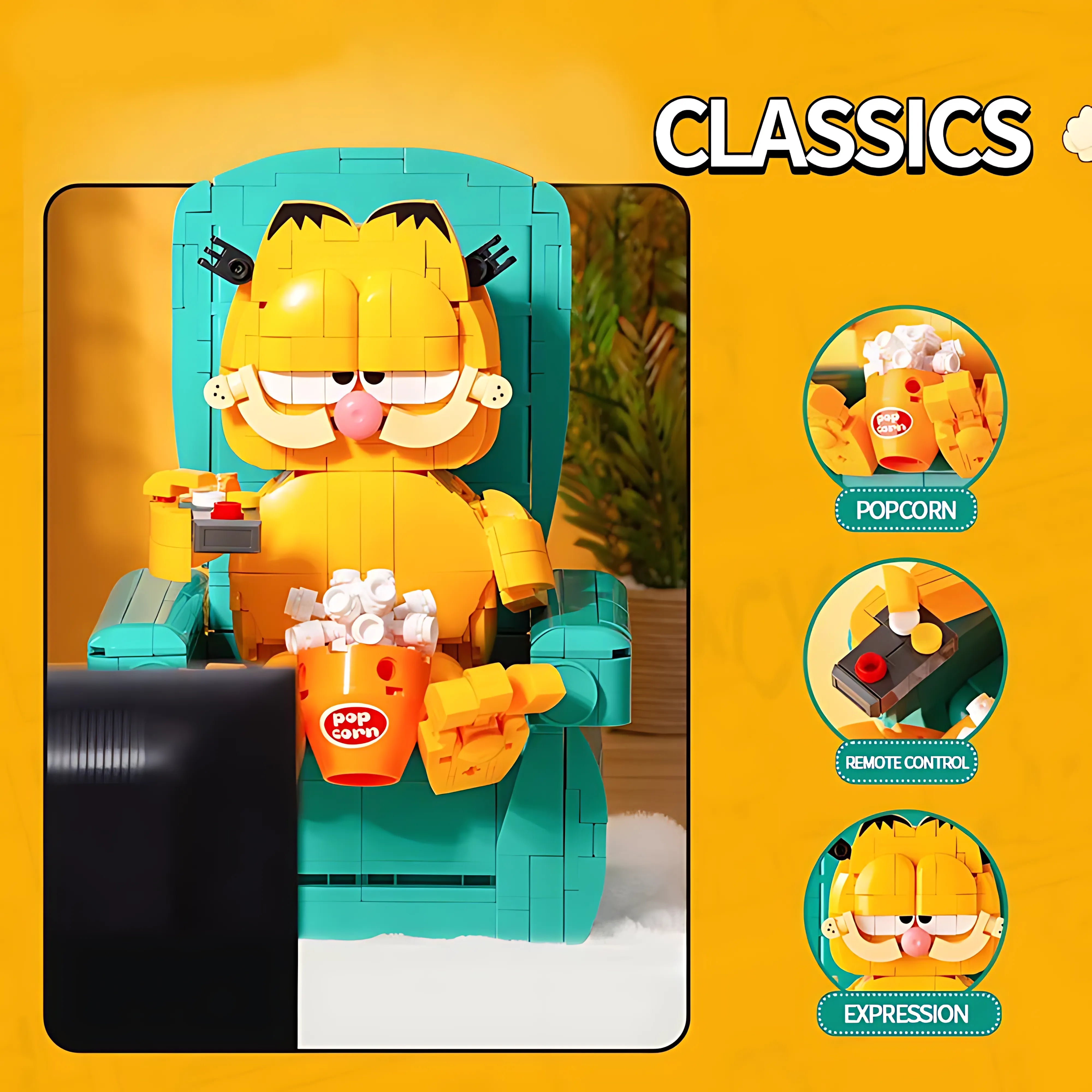 Cute Cat Sofa Building Blocks – Cartoon-Style Sitting Figure for Desk Decor